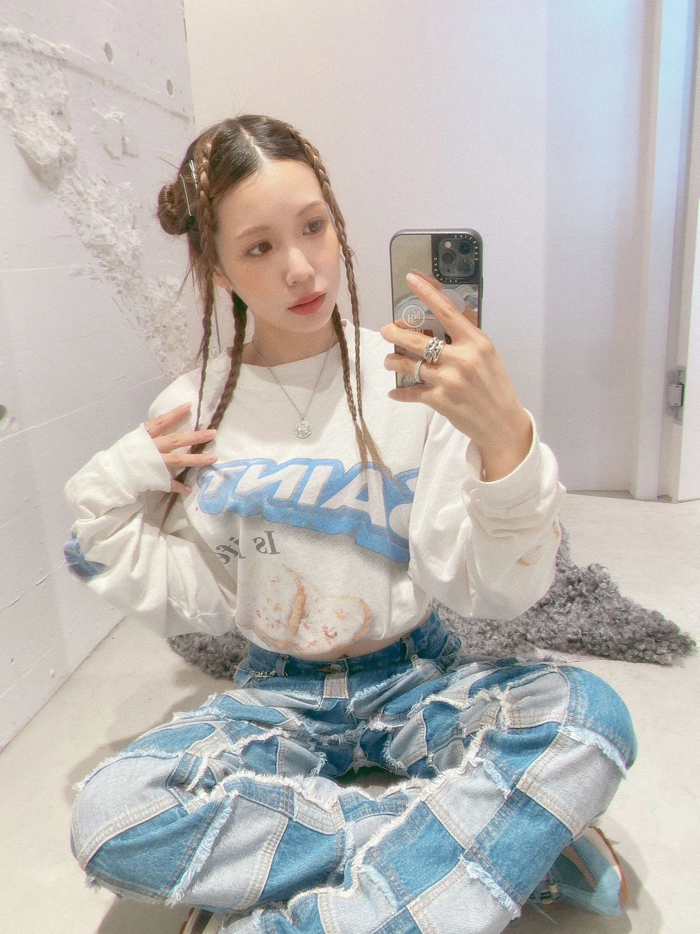 SAINT Mxxxxxx HEART COOKIES L/S TEE/WHT Love Oreo printed long sleeves Off-white S-XL Customized co-branded main mark/wash mark Correct version Ready-made garments washed and distressed VINTAGE feeling Top-notch printing technology Perfect restoration